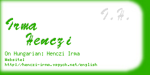 irma henczi business card